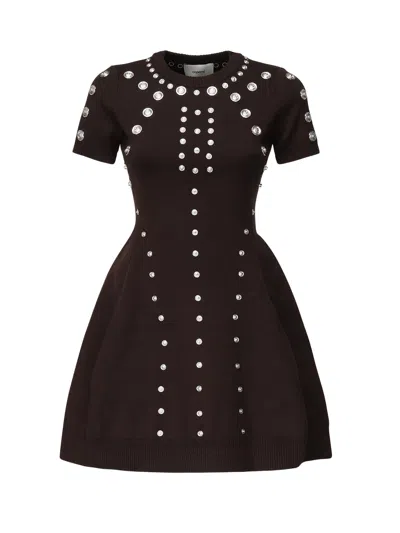 Coperni Snap Mini Dress In Brown