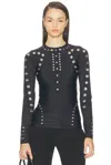 Coperni Snap Detail Jersey Top In Black