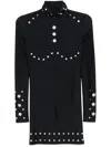 Coperni Snaps Turtleneck Dress Black In Black