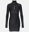 Coperni Snaps Turtleneck Dress Black In Black