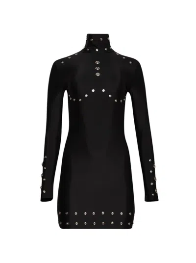 Coperni Snaps Turtleneck Dress Black