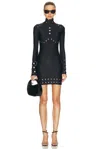 Coperni Snaps Turtleneck Dress Black In Black