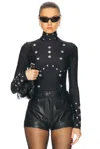 Coperni Snaps Turtleneck Top In Black
