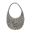 Coperni Swipe Black And White Handbag With Brushed Effect And All-over Polka Dots Motif In Fabric In Black