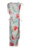 Coperni Soie Devoré Adjustable Midi Dress In Multi