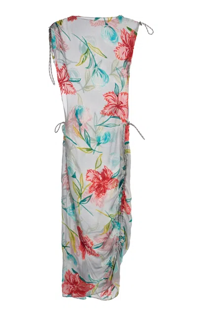 Coperni Soie Devoré Adjustable Midi Dress In Multi