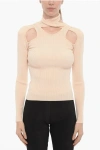 Coperni Solid Color Ribbed Sweater With Cut-out Details