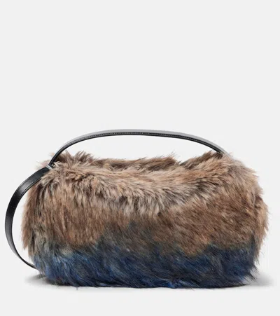Coperni Sound Swipe Leather Shoulder Bag In Brown