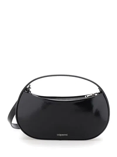 COPERNI 'SOUND SWIPE SMALL' BLACK HANDBAG WITH LOGO DETAIL IN LEATHER WOMAN