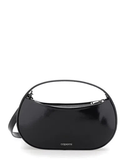 COPERNI 'SOUND SWIPE SMALL' BLACK HANDBAG WITH LOGO DETAIL IN LEATHER WOMAN