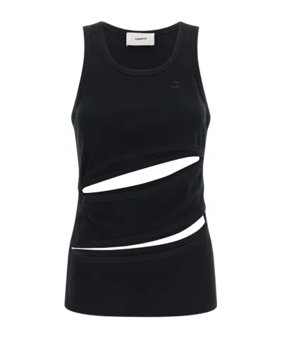 Coperni Spiral Cut-out Tank Top In Black