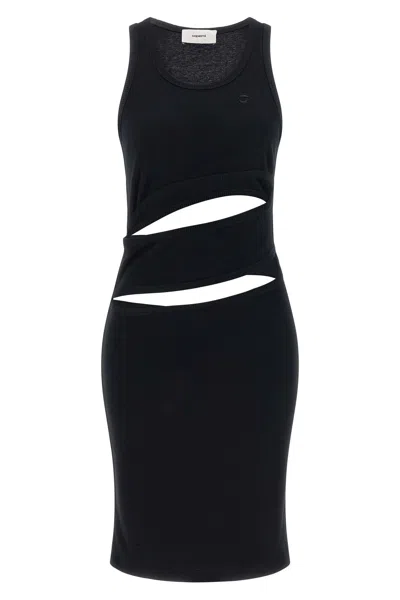 Coperni Spiral Sleeveless Mini Dress In Black