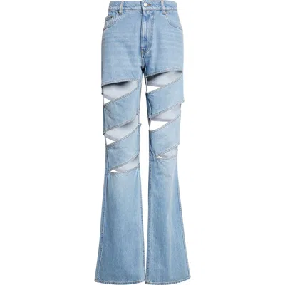 Coperni Spiral Straight Cut Jeans In Blue