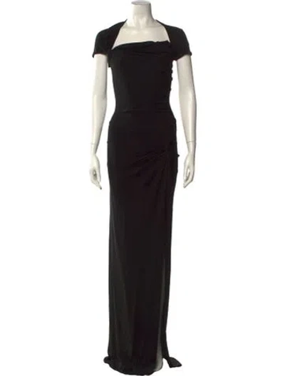 Pre-owned Coperni Square Neckline Long Dress In Black