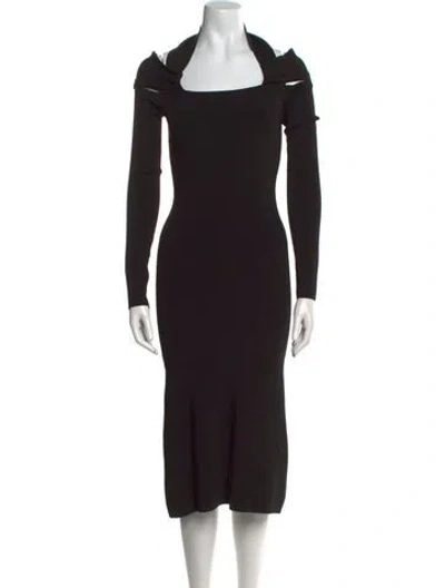 Pre-owned Coperni Square Neckline Midi Length Dress In Black