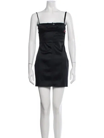 Pre-owned Coperni Square Neckline Mini Dress In Black