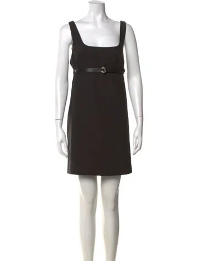 Pre-owned Coperni Square Neckline Mini Dress In Black