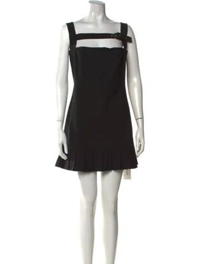 Pre-owned Coperni Square Neckline Mini Dress In Black
