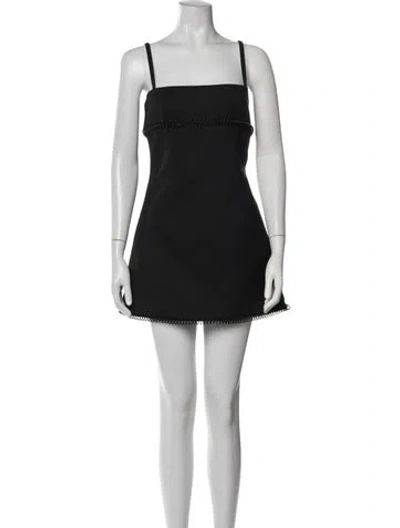 Pre-owned Coperni Square Neckline Mini Dress In Black