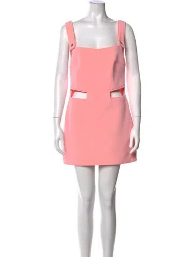 Pre-owned Coperni Square Neckline Mini Dress In Pink