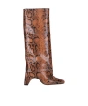 Coperni 85mm Snake Print Leather Bridge Boots In Brown