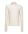 Coperni Stand-collar Long-sleeved Knitted Pullover In White
