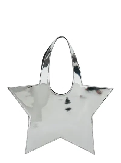 COPERNI COPERNI WOMEN 'STAR' METALLIC MINI HANDBAG WITH EMBOSSED LOGO LETTERING ON THE FRONT AND MIRRORED EF
