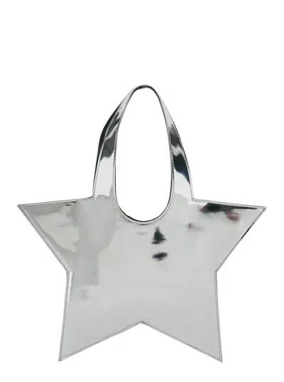 COPERNI 'STAR' METALLIC MINI HANDBAG WITH EMBOSSED LOGO LETTERING ON THE FRONT AND MIRRORED EFFECT IN LEATHE
