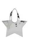 Coperni Star Metallic Mini Handbag With Embossed Logo Lettering On The Front And Mirrored Effect In Leather  In Grey