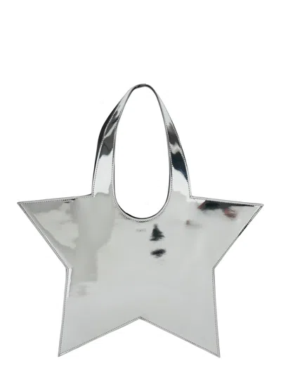 COPERNI STAR METALLIC MINI HANDBAG WITH EMBOSSED LOGO LETTERING ON THE FRONT AND MIRRORED EFFECT IN LEATHER 