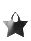 Coperni Star-shaped Black Leather Tote Bag In Black