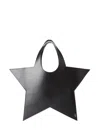 Coperni Star-shaped Black Leather Tote Bag In Black