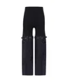 Coperni Womens Black Grey Hybrid Contrast-texture Wide-leg High-rise Denim Trousers In Black