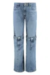 Coperni Straight Cut Denim Trousers Belt Loops Pockets In Blue