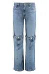 Coperni Straight Cut Denim Trousers Belt Loops Pockets In Multi
