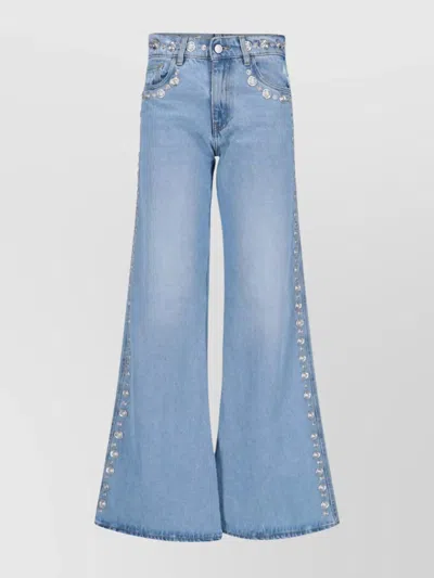 Coperni Straight Leg Trousers Studded Embellishments In Blue