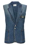 Coperni Vest With Notched Lapels And Pockets In Blue