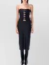 Coperni Strapless Fitted Midi Dress Buckle Accents In Multi
