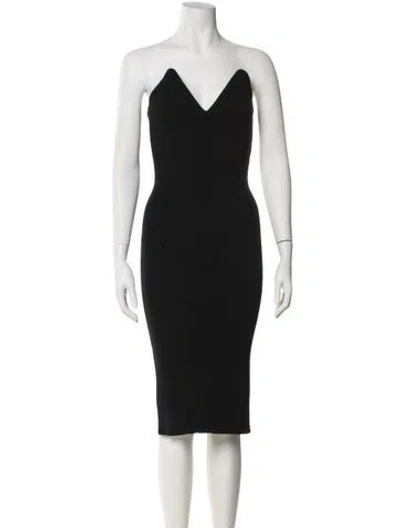 Pre-owned Coperni Strapless Knee-length Dress In Black