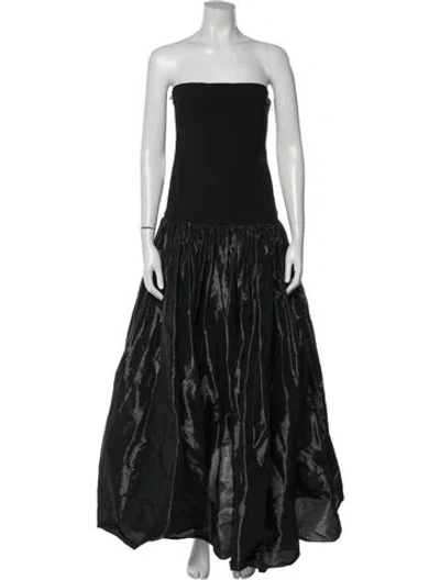 Pre-owned Coperni Strapless Long Dress In Black