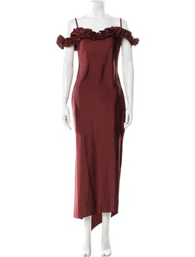 Pre-owned Coperni Strapless Long Dress In Brown