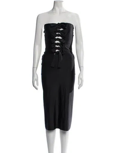 Pre-owned Coperni Strapless Midi Length Dress In Black