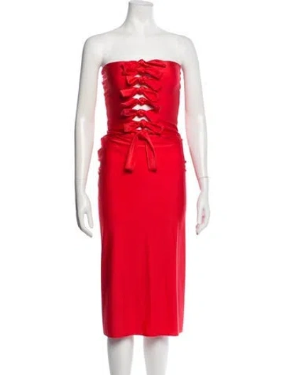 Pre-owned Coperni Strapless Midi Length Dress W/ Tags In Red