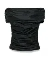 Coperni Off-shoulder Taffeta Top In Black