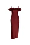 Coperni Ruffled Midi Dress In Red
