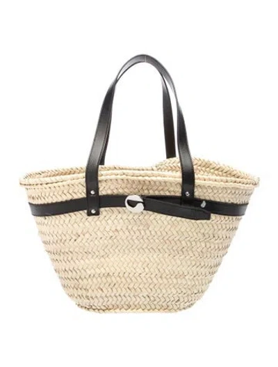 Pre-owned Coperni Straw Bucket Bag In Neutral