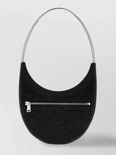 Coperni Stretch Cotton Blend Ring Swipe Shoulder Bag In Black