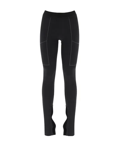 Coperni Stretch-design Slit Leggings In Black