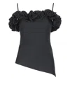 Coperni Stretch Jersey Top With Ruffles In Black