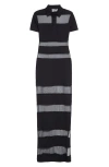 Coperni Gestreiftes Polokleid In Black